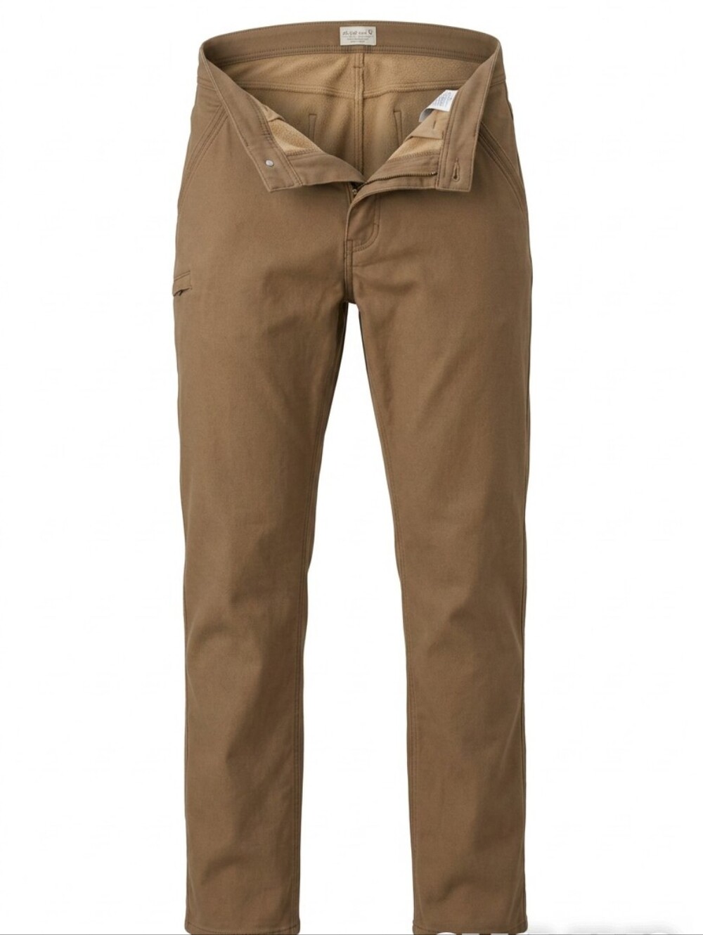 Weather Proof Tan Straight-Leg Canvas  Pants Size 36×34 Stretch Fleece Lined
